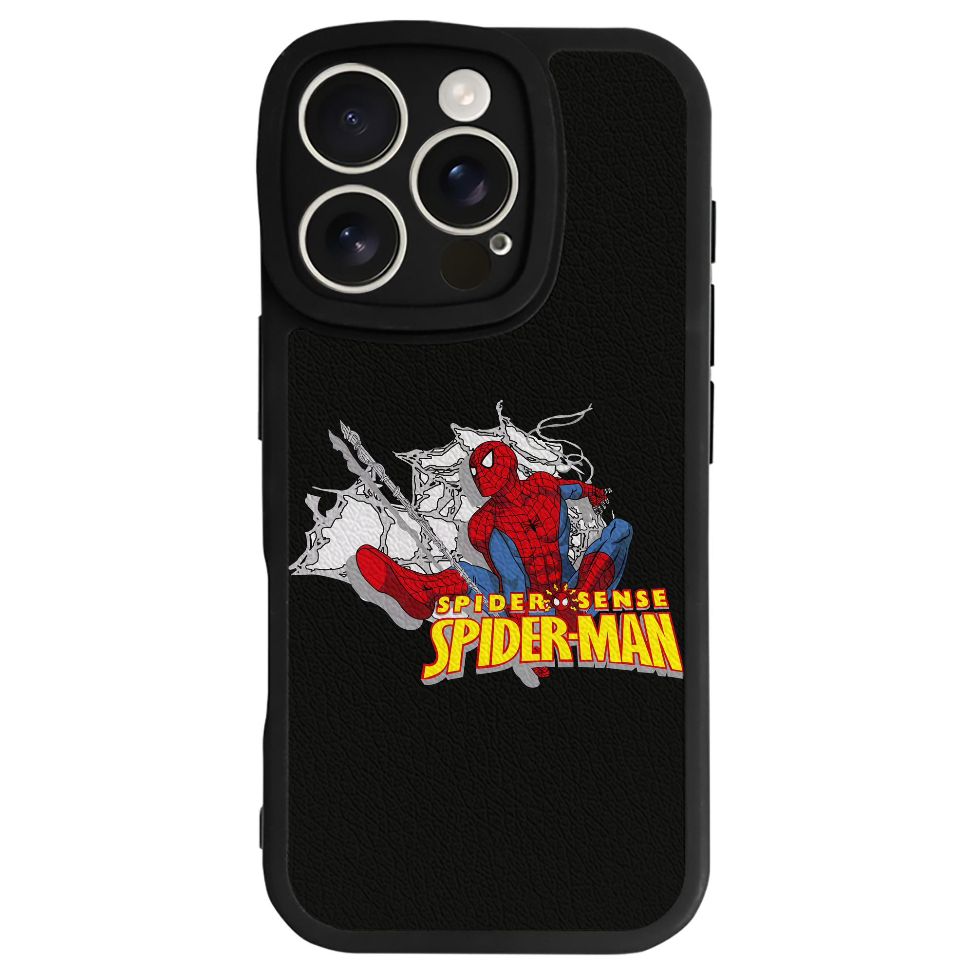 （画像用） Spider Man スパイダーマン 【iPhone 16シリーズ対応】シリコンスマホケース（レザー調） 材質：シリコン